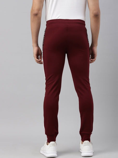 Burgundy Solid Track Pant